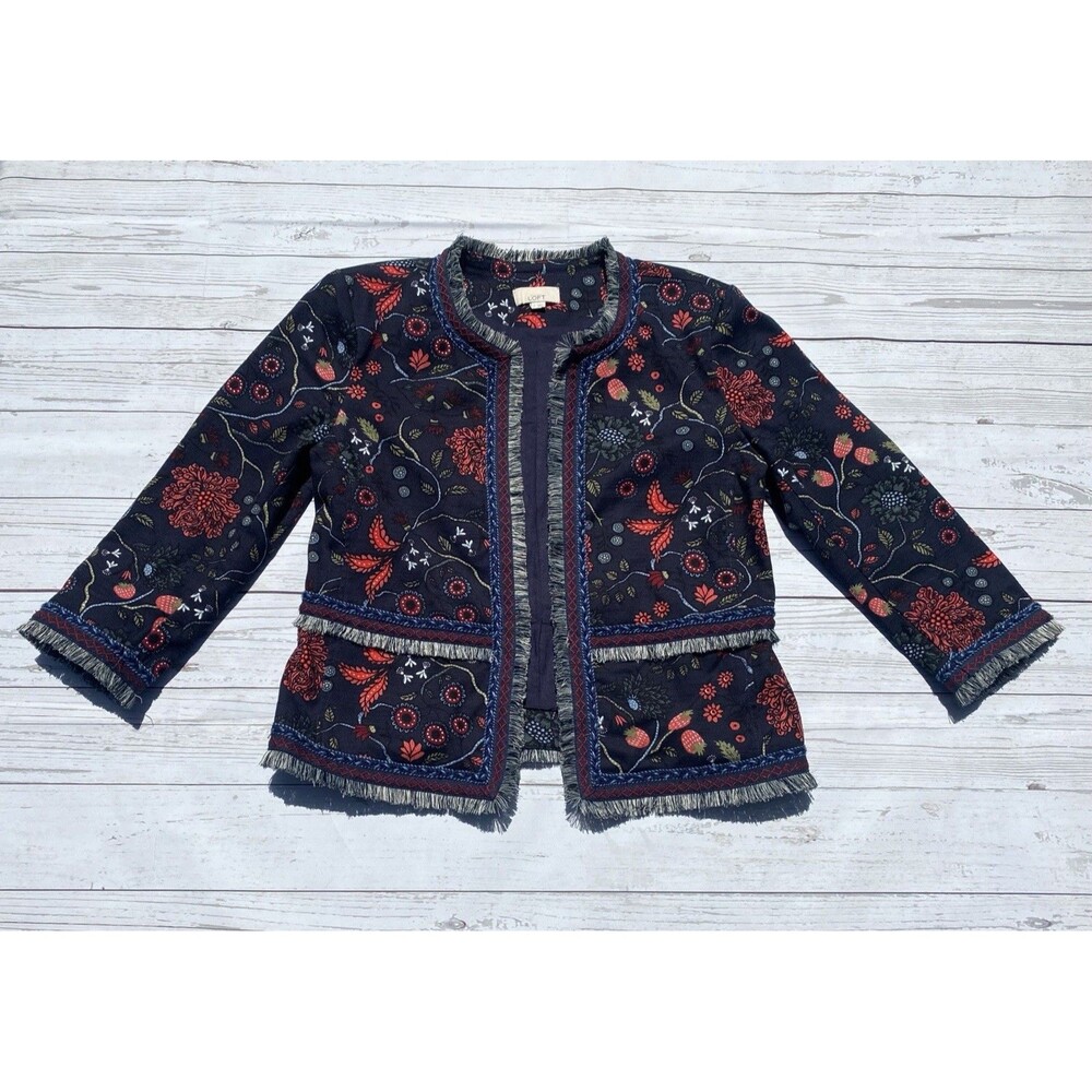 Loft Primavera Floral Embroidered Boho Jacket Women's 2